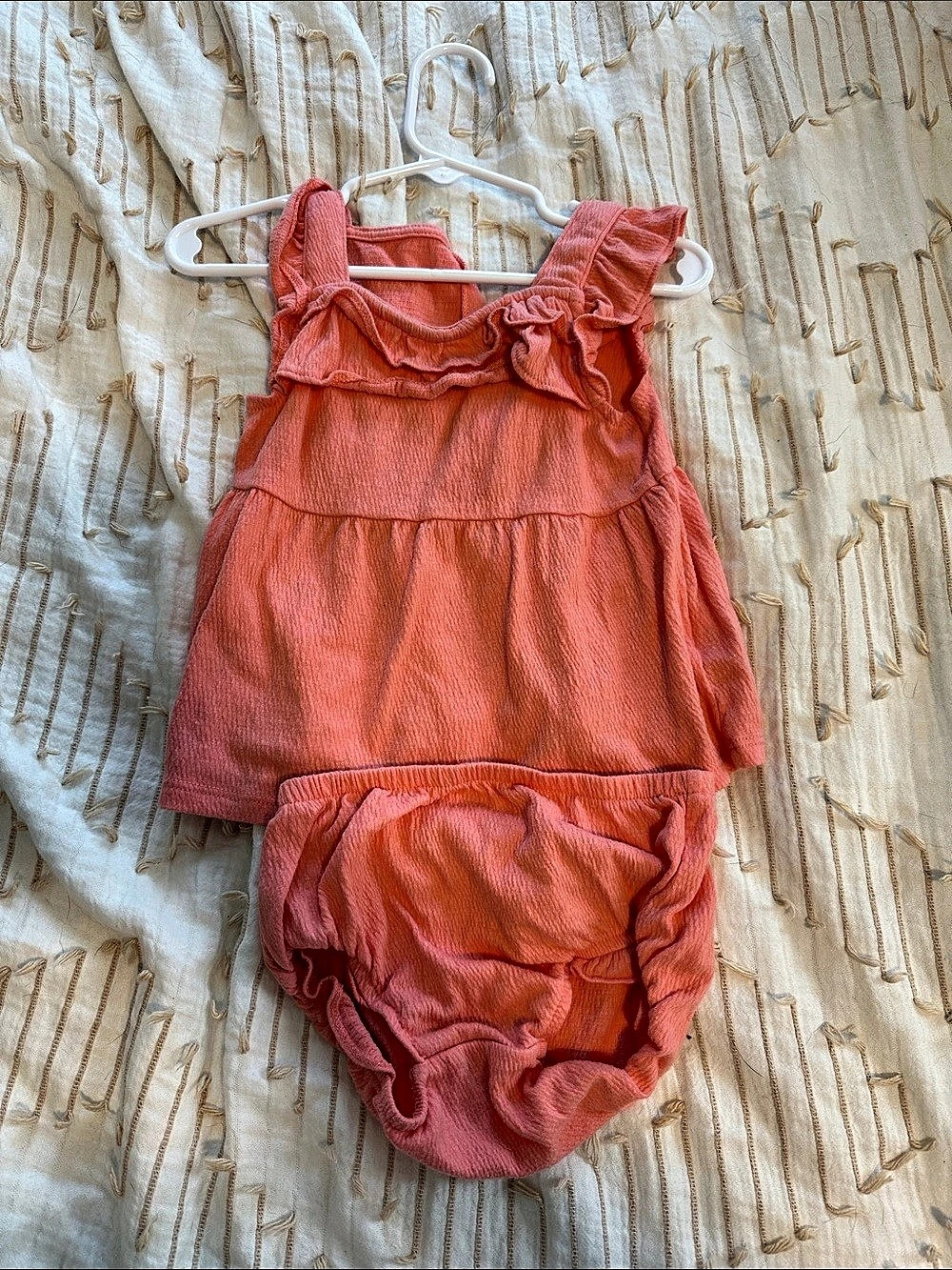 Carter's Baby Pink Romper Set Size 18M Like New